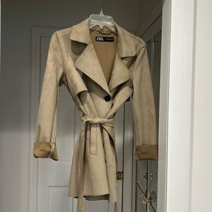 Zara suede short trenchcoat